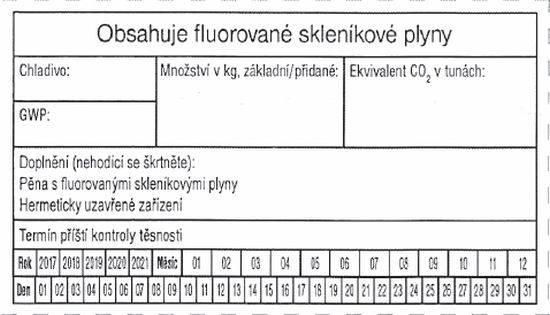 Obrázek k výrobku 6877 - štítek pro označení zařízení s chladivy HFC