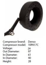 Obrázek k výrobku 9015 - cívka kompresoru Denso 10PA15/17/20 7SB/U16C TV12SC - 24V 81.73002/CC2301