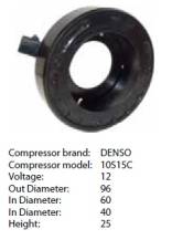 Obrázek k výrobku 9224 - cívka kompresoru Denso 10S15C - 12V - konektor přímý CC-2011