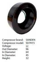 Obrázek k výrobku 9205 - cívka kompresoru Sanden SD7H15 - 12V - 2 kontakty 40460385