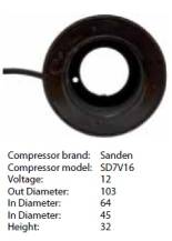 Obrázek k výrobku 8949 - cívka kompresoru Sanden SD7V16 model 1206,1215,1221,1233 Audi/Seat/VW (Octavia I) - 12V CC-4003/4007