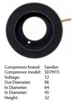 Obrázek k výrobku 9013 - cívka kompresoru Sanden SD7V16 - model 1228/1240 Citroen/Peugeot 12V CC-4010/CC-211