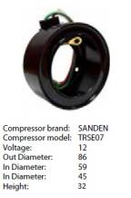 Obrázek k výrobku 9472 - cívka kompresoru Sanden TRS105, TRSE07, TRSE09, Keihin - 12V 102-8182