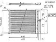 Obrázek k výrobku 9034 - kondenzátor Sanden MFC-2068AE - 680x360x16 mm C.88.12.522.A